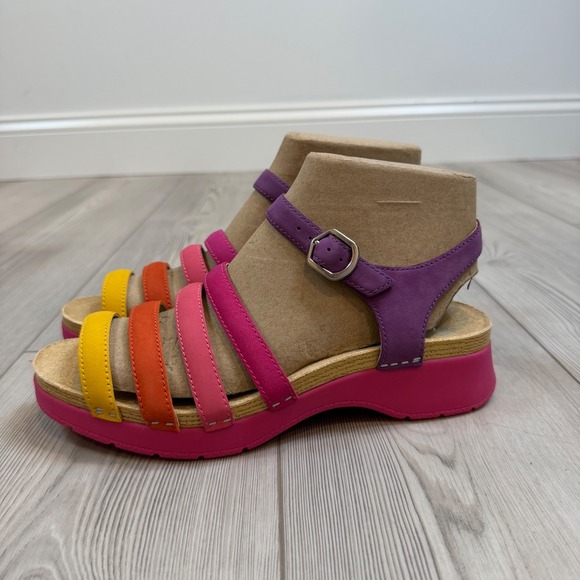 Dansko Shoes - NEW Dansko Roxie Multi Milled Nubuck Rainbow Strappy Sandals 40 US 10